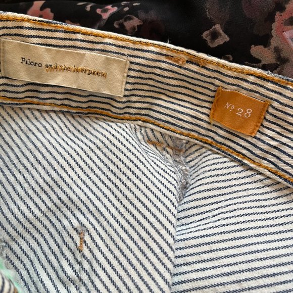 Pilcro & the Letterpress Navy Hickory Striped A-Line Denim Skirt Size 28 - Picture 7 of 9